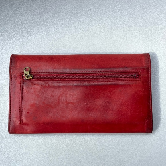 Coach Vintage Red Trifold Leather Wallet - Picture 3 of 15